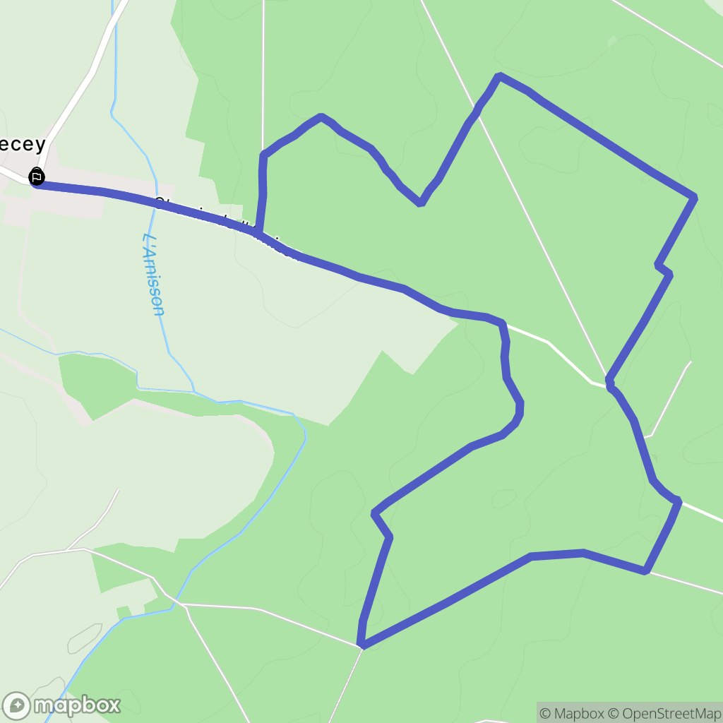 Tellecey : carte du parcours de randonnée - France