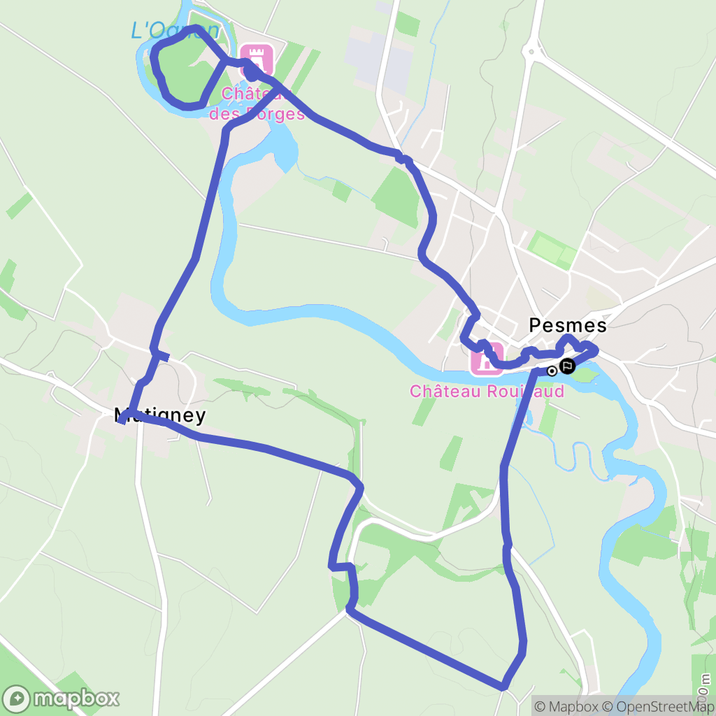 Pesmes : carte du parcours de randonnée - France