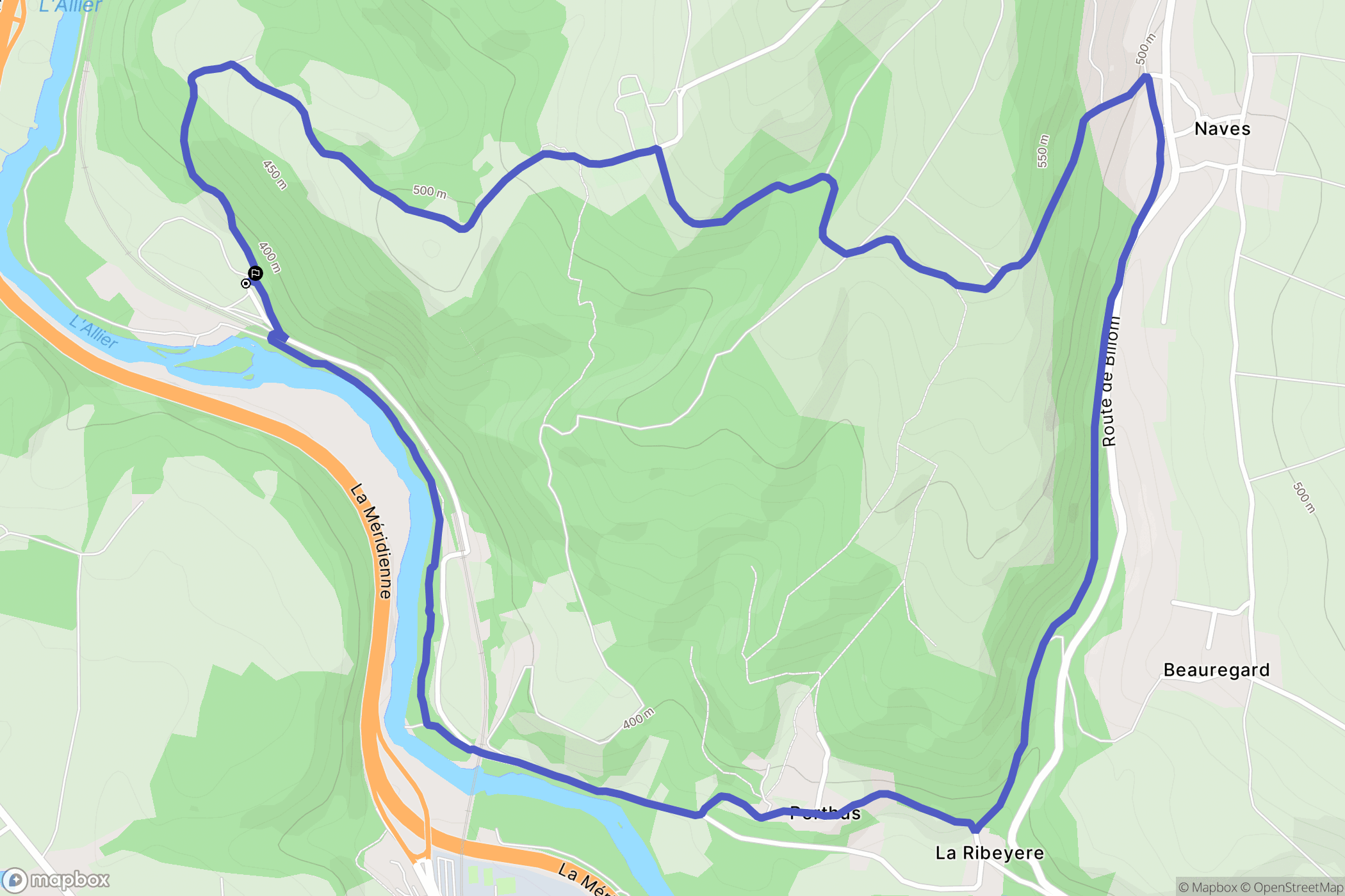 Orbeil : carte du parcours de randonnée - France