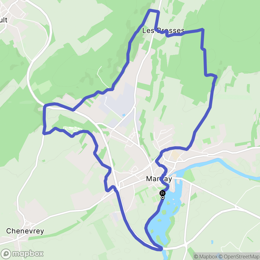 Marnay : carte du parcours de randonnée - France
