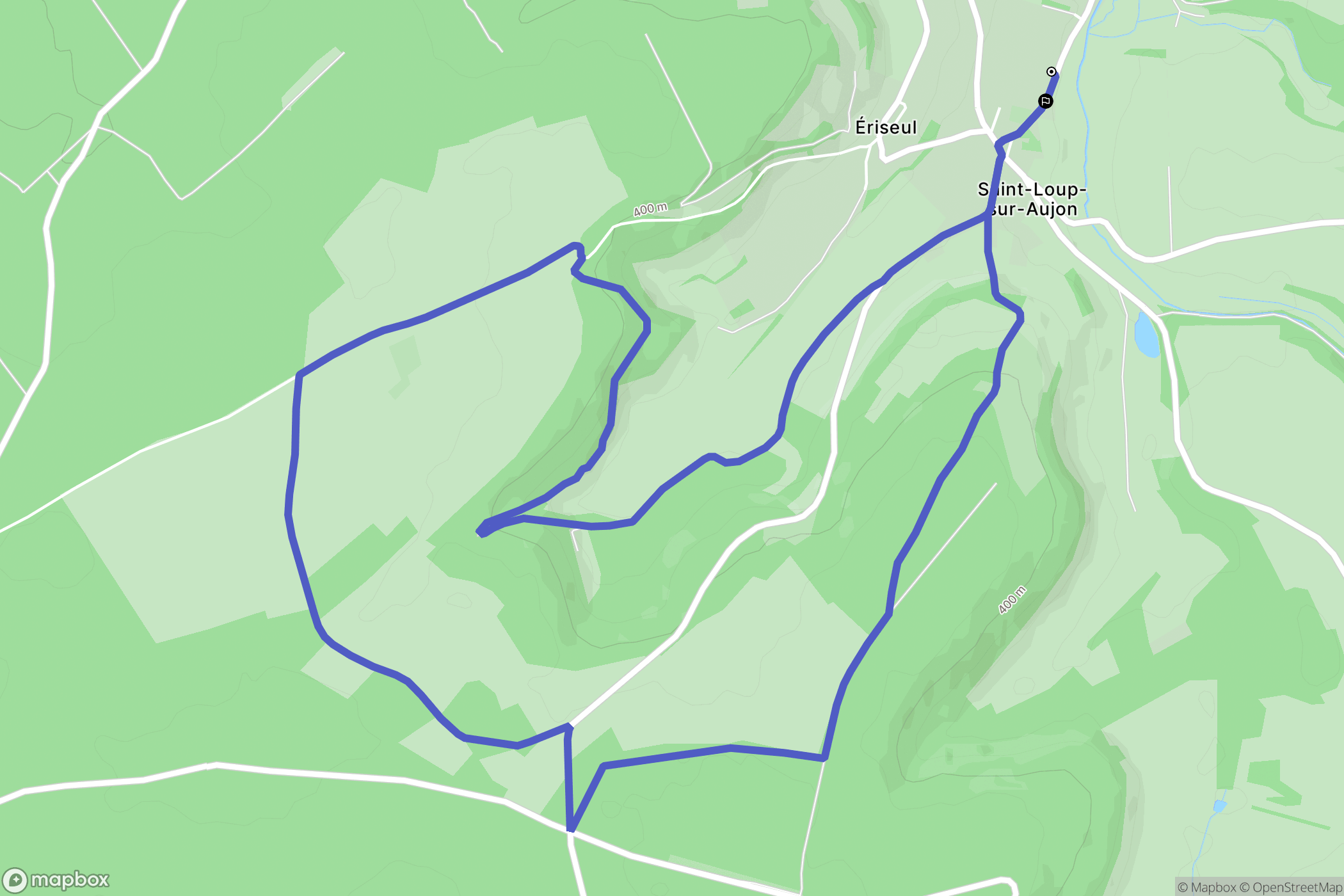 Saint-Loup-sur-Aujon : carte du parcours de randonnée - France