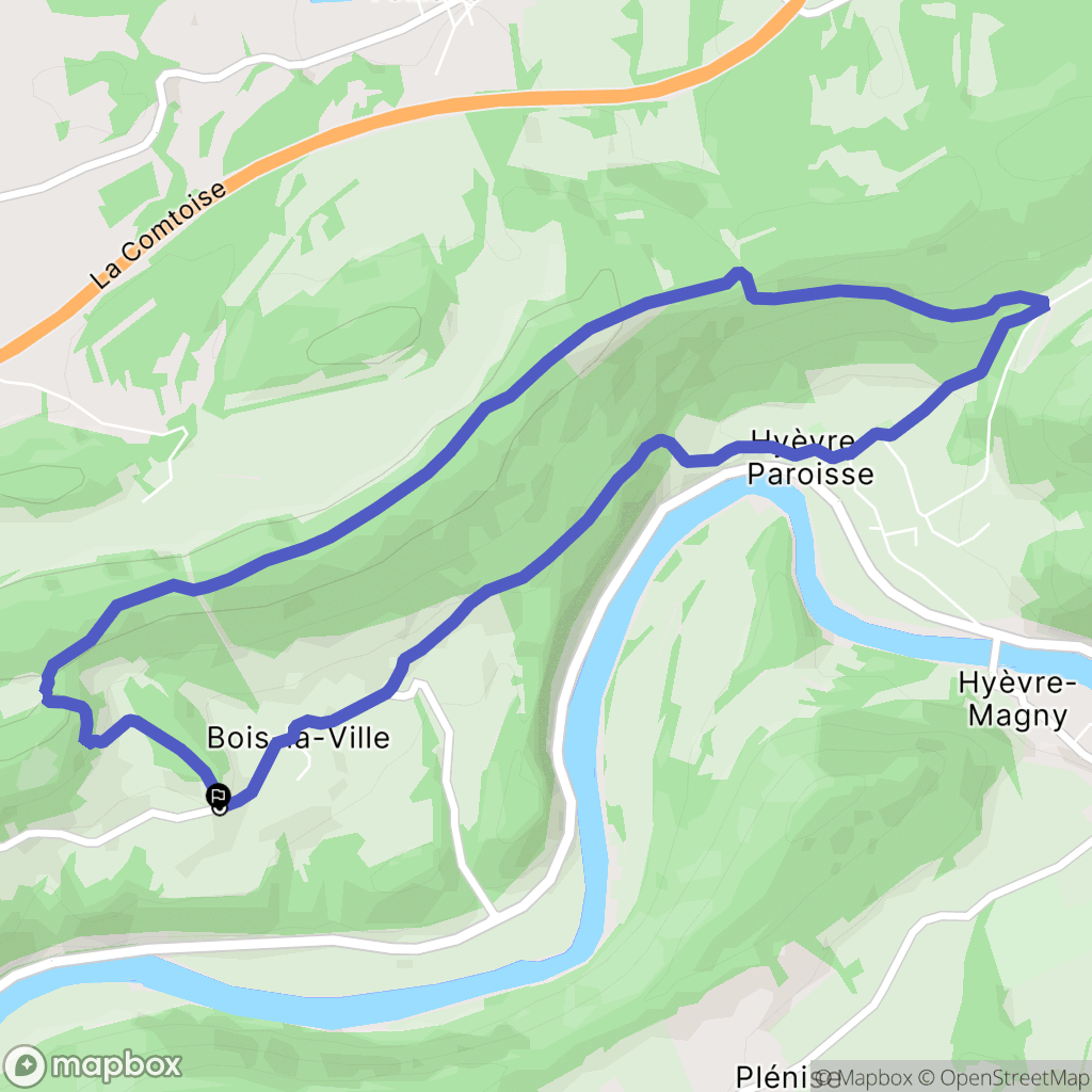 Hyèvre-Paroisse : carte du parcours de randonnée - France