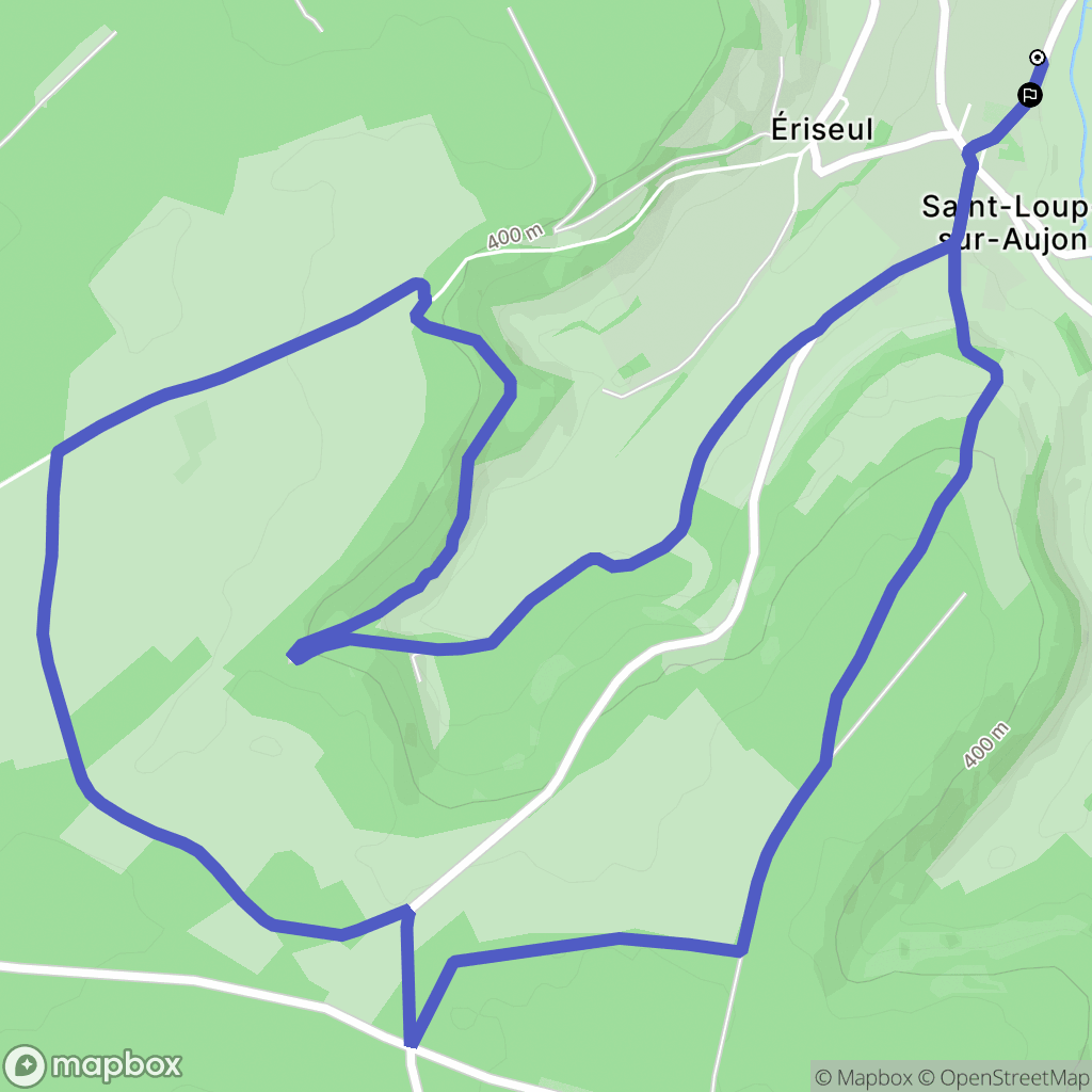 Saint-Loup-sur-Aujon : carte du parcours de randonnée - France