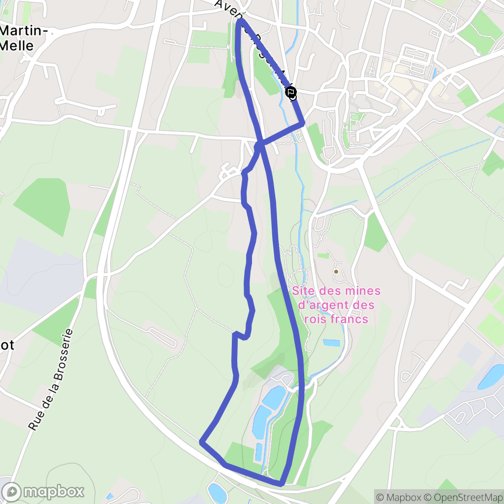 Melle : carte du parcours de randonnée - France