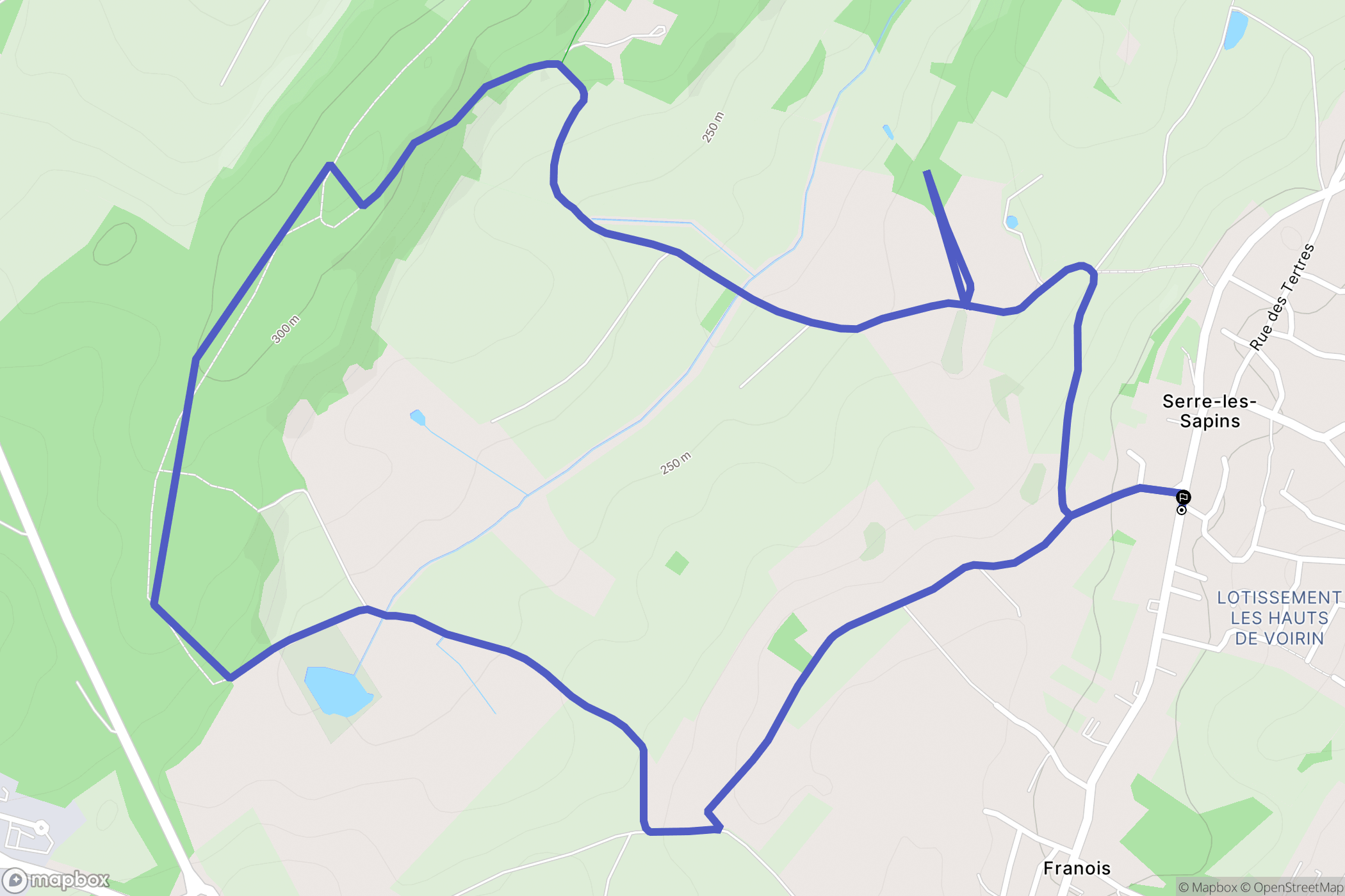 Serre-les-Sapins : carte du parcours de randonnée - France