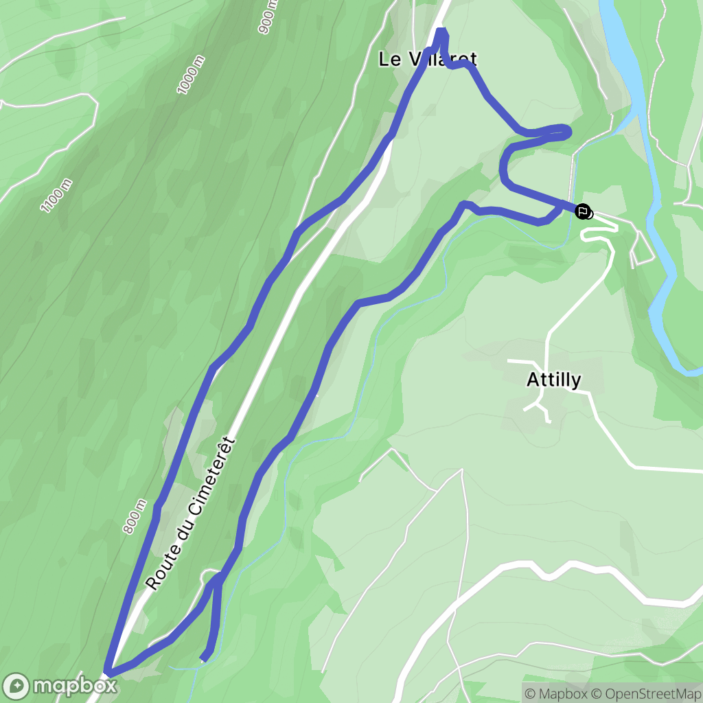 Le Châtelard : carte du parcours de randonnée - France
