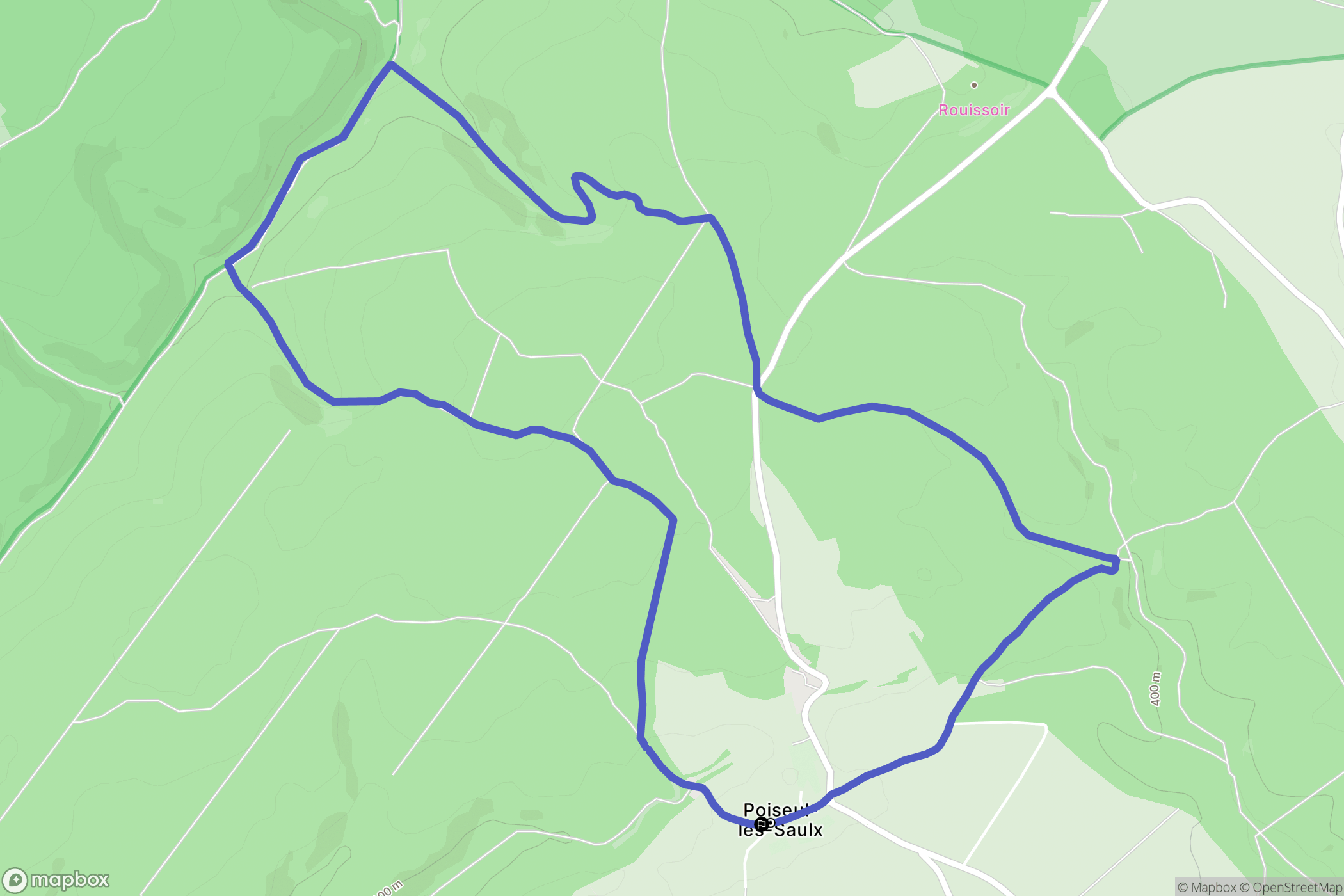 Poiseul-lès-Saulx : carte du parcours de randonnée - France