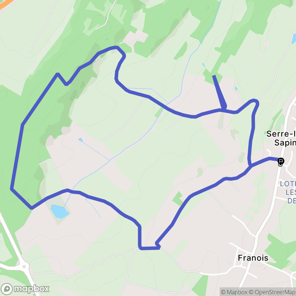 Serre-les-Sapins : carte du parcours de randonnée - France