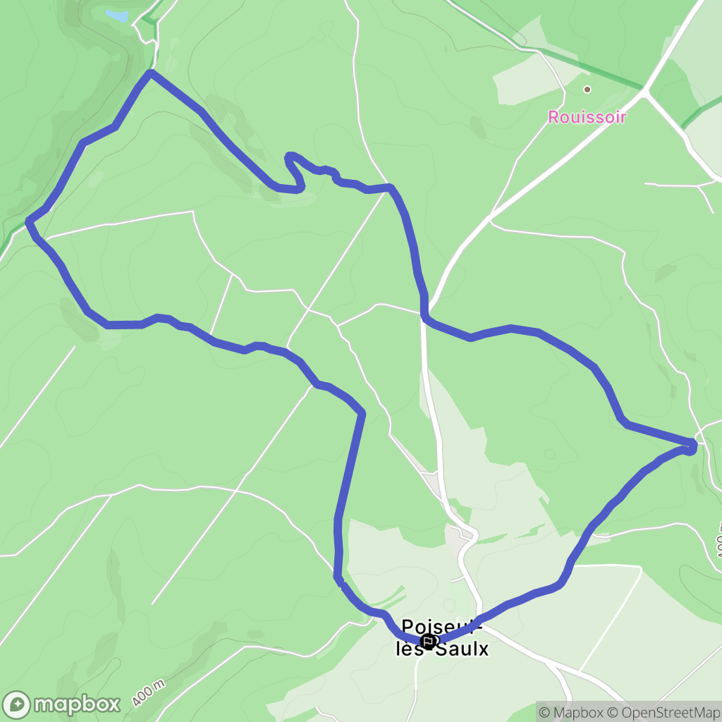 Poiseul-lès-Saulx : carte du parcours de randonnée - France