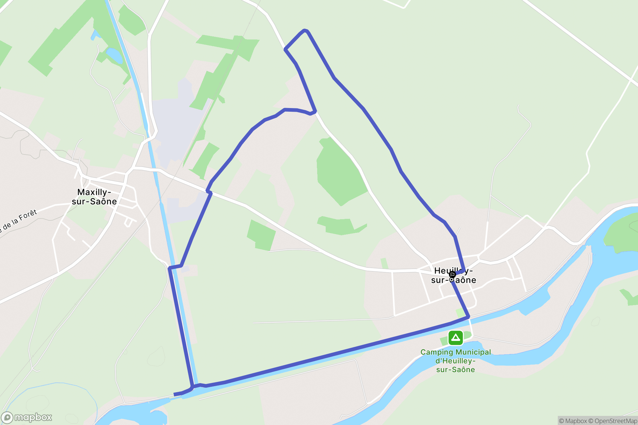 Heuilley-sur-Saône : carte du parcours de randonnée - France