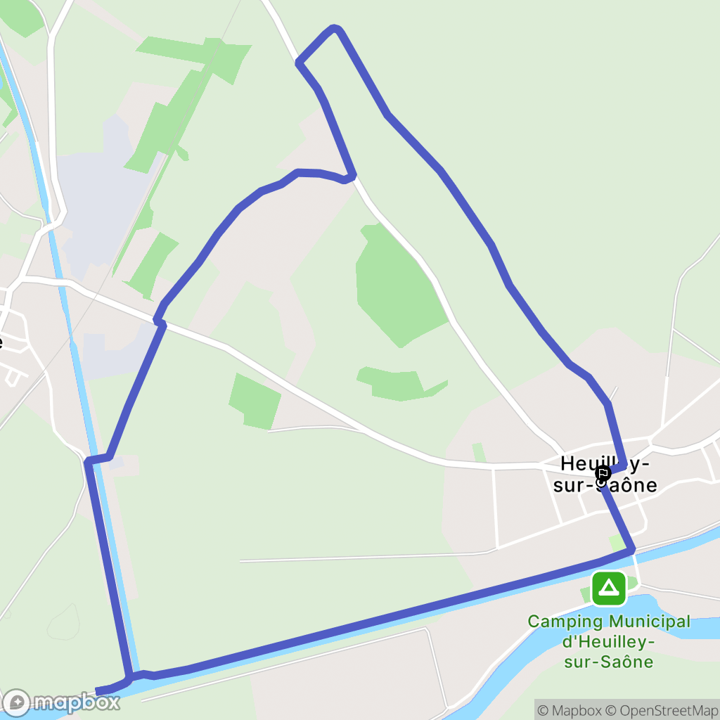 Heuilley-sur-Saône : carte du parcours de randonnée - France