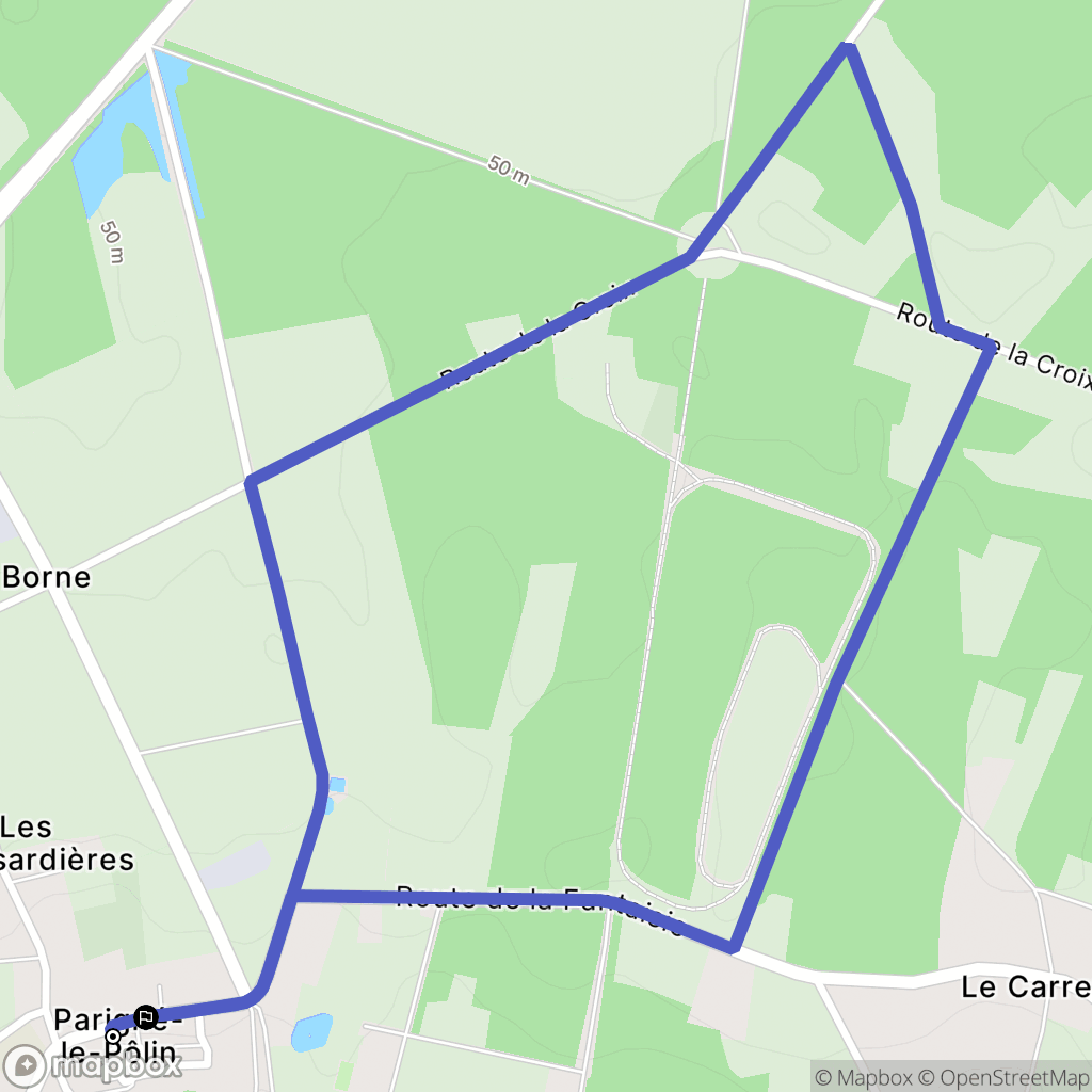 Parigné-le-Pôlin : carte du parcours de randonnée - France