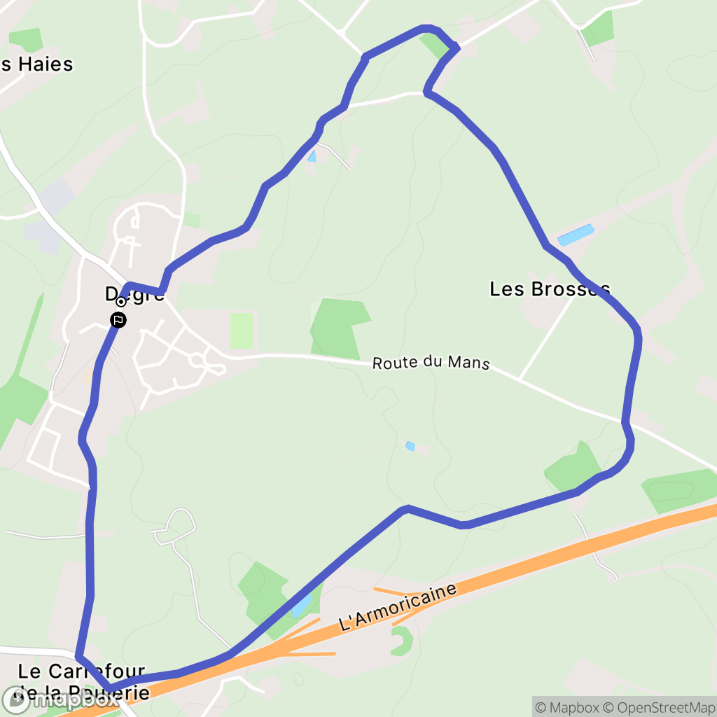 Degré : carte du parcours de randonnée - France