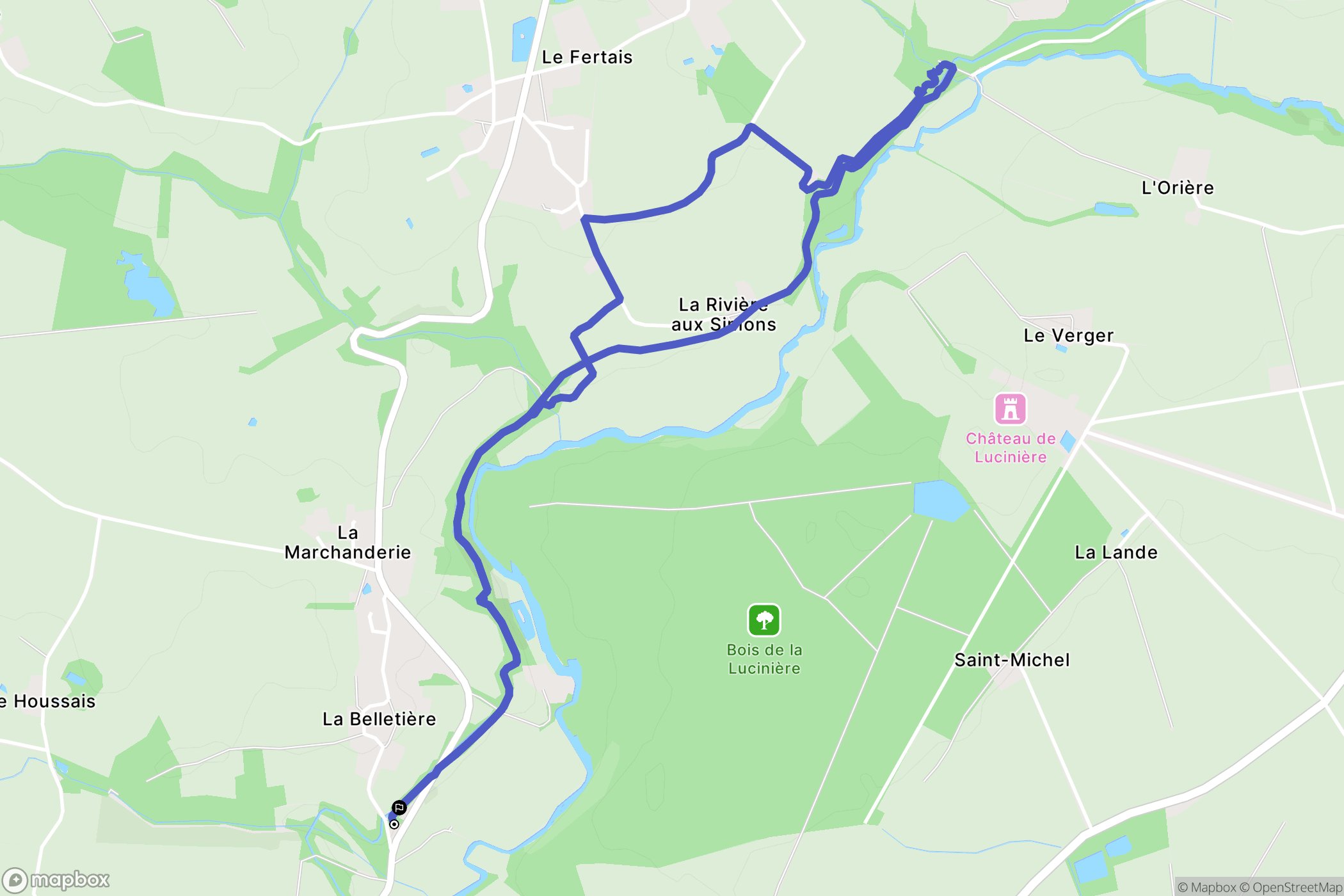 Nort-sur-Erdre : carte du parcours de randonnée - France