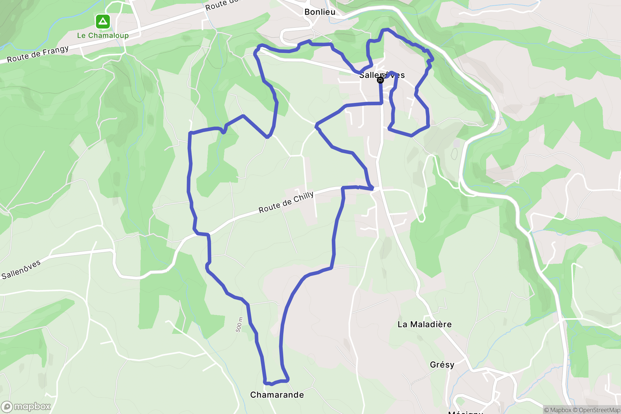 Sallenôves : carte du parcours de randonnée - France
