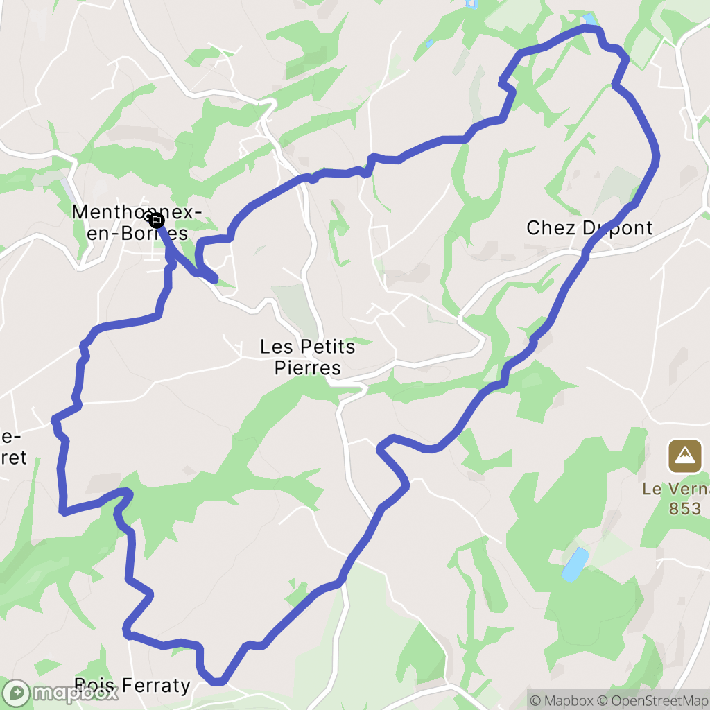 Menthonnex-en-Bornes : carte du parcours de randonnée - France