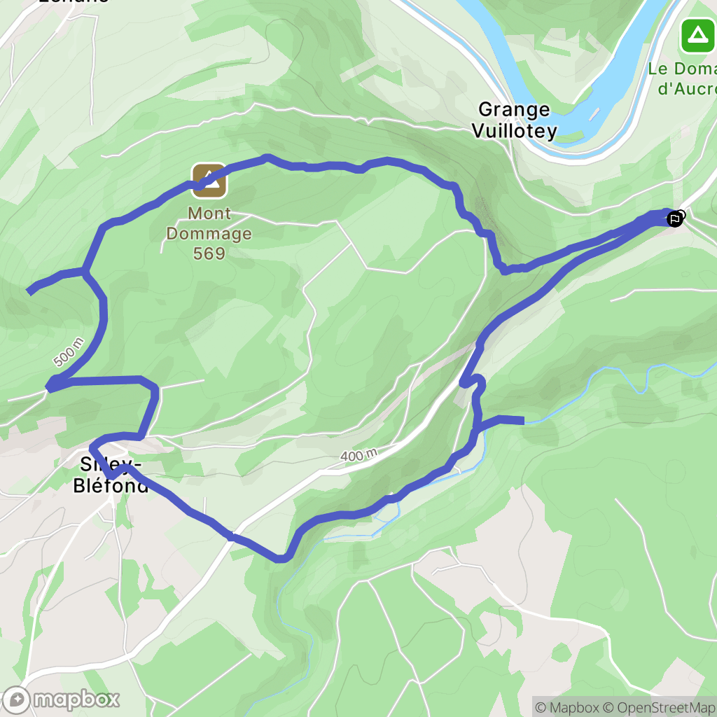 Baume-les-Dames : carte du parcours de randonnée - France
