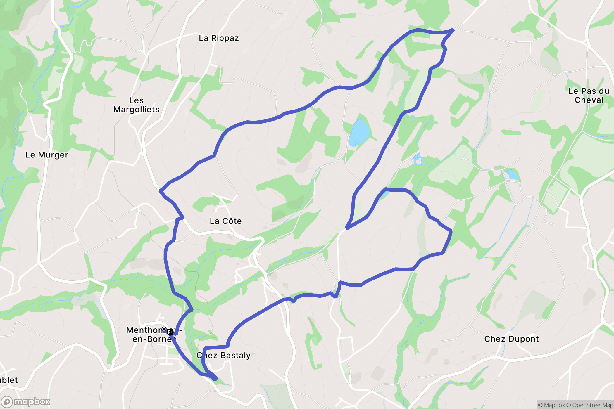 Menthonnex-en-Bornes : carte du parcours de randonnée - France