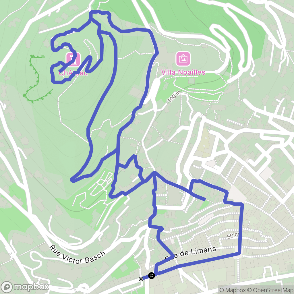 Hyères : carte du parcours de randonnée - France