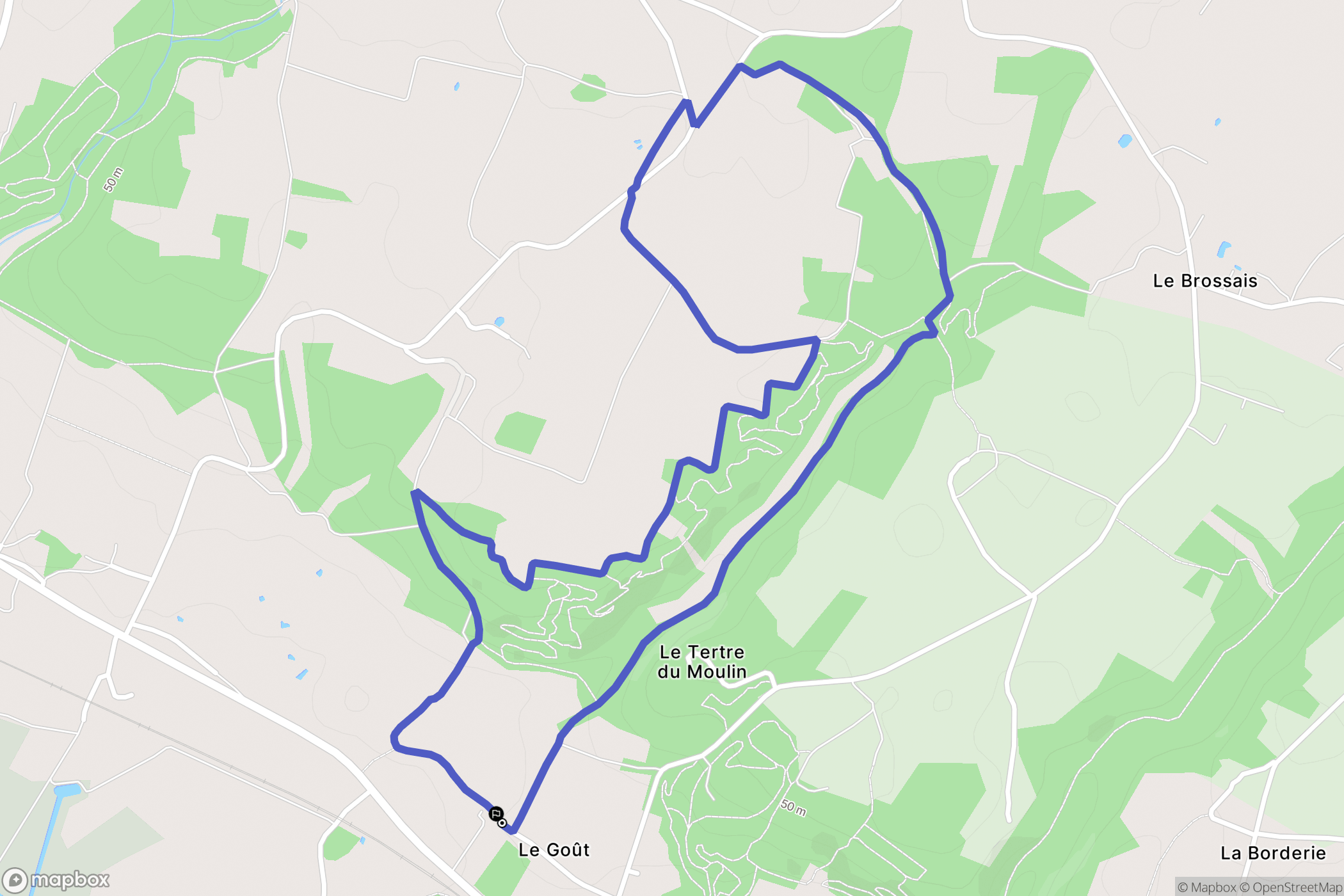 Malville : carte du parcours de randonnée - France