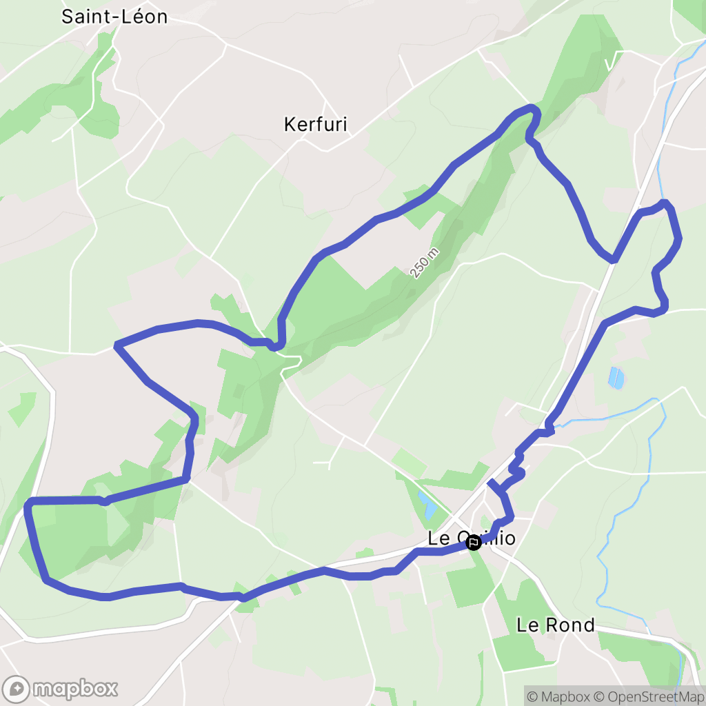 Le Quillio : carte du parcours de randonnée - France