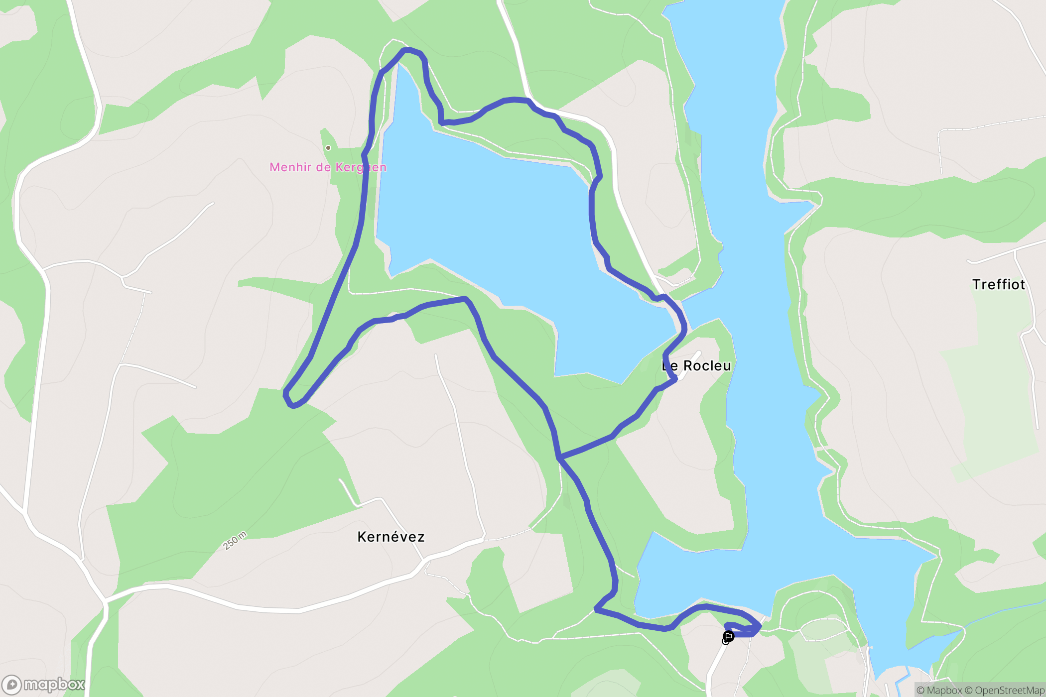 Trémargat : carte du parcours de randonnée - France
