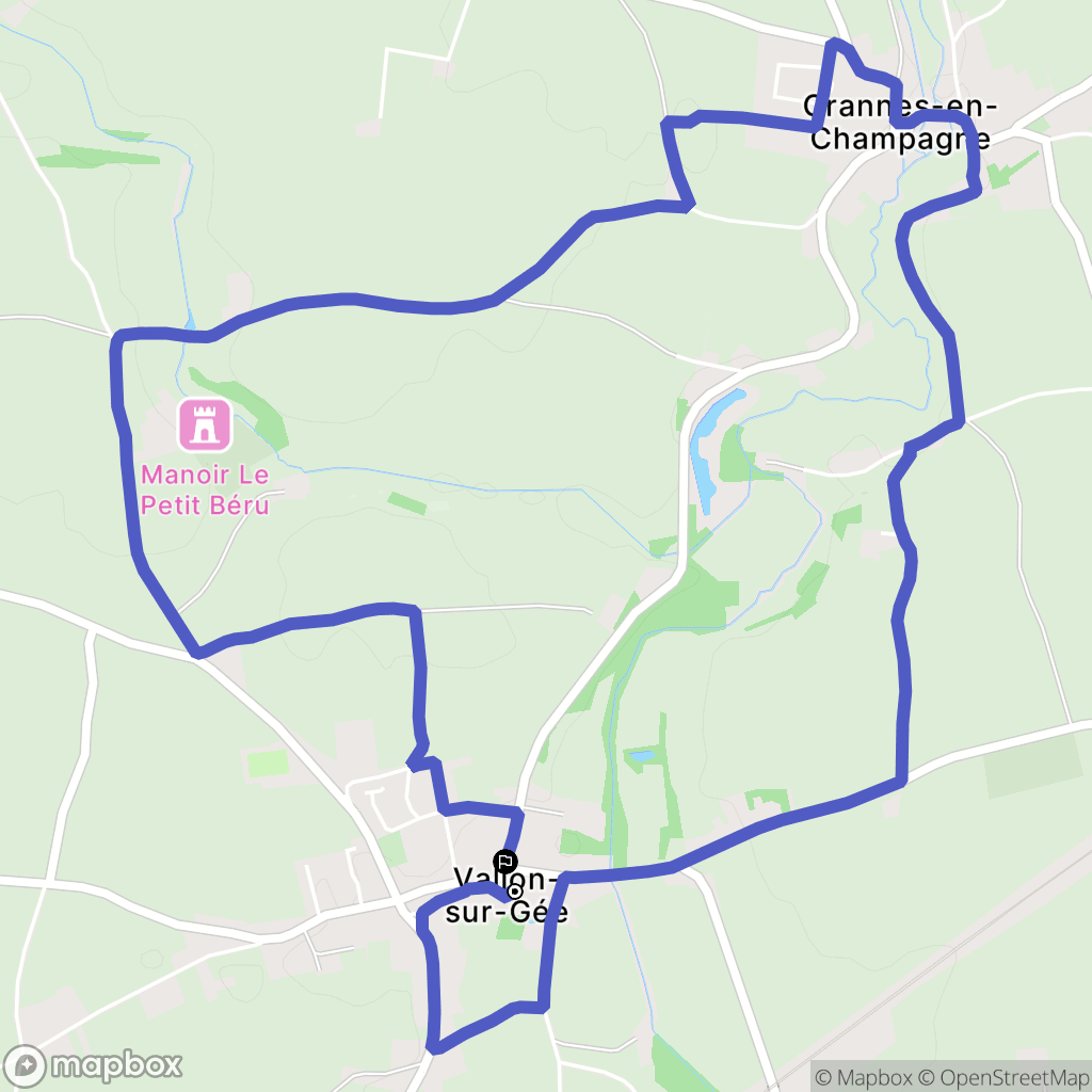 Vallon-sur-Gée : carte du parcours de randonnée - France