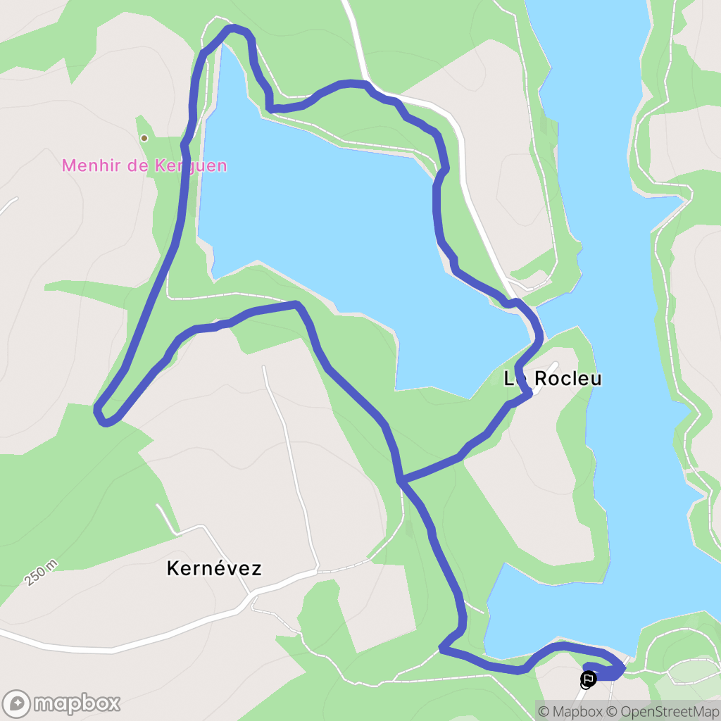 Trémargat : carte du parcours de randonnée - France