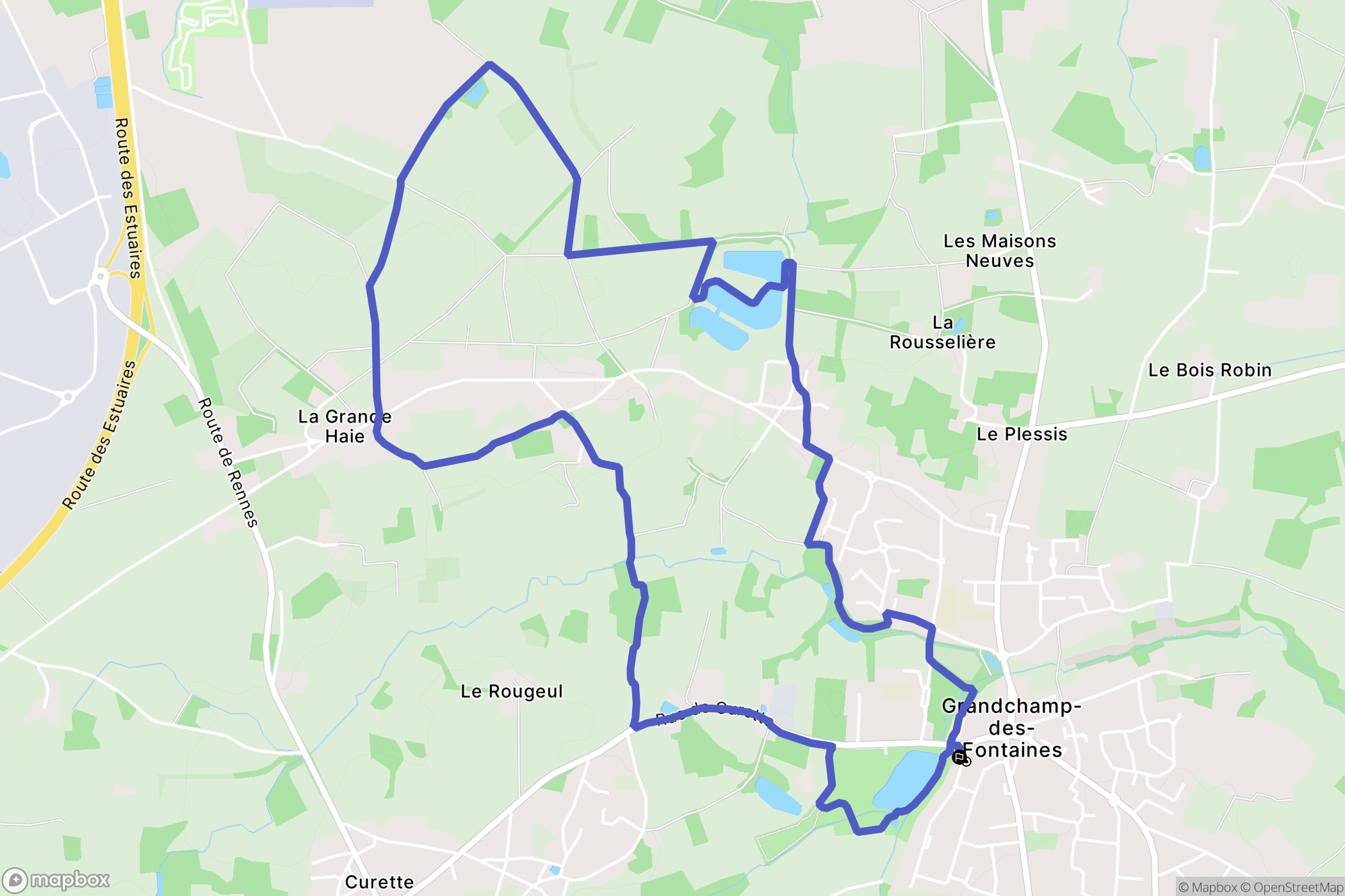 Grandchamps-des-Fontaines : carte du parcours de randonnée - France