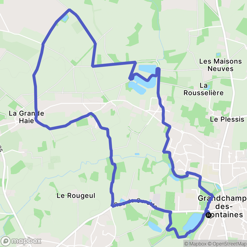 Grandchamps-des-Fontaines : carte du parcours de randonnée - France