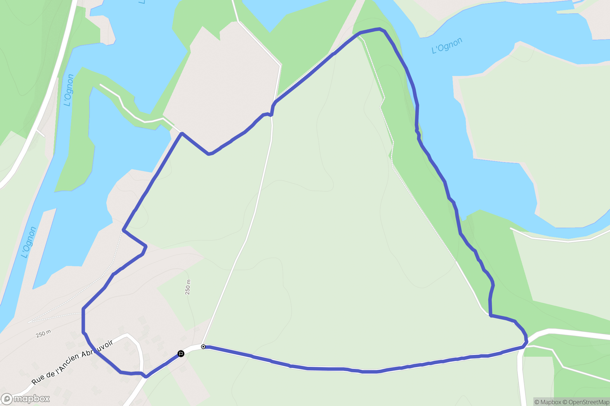 Valleroy : carte du parcours de randonnée - France