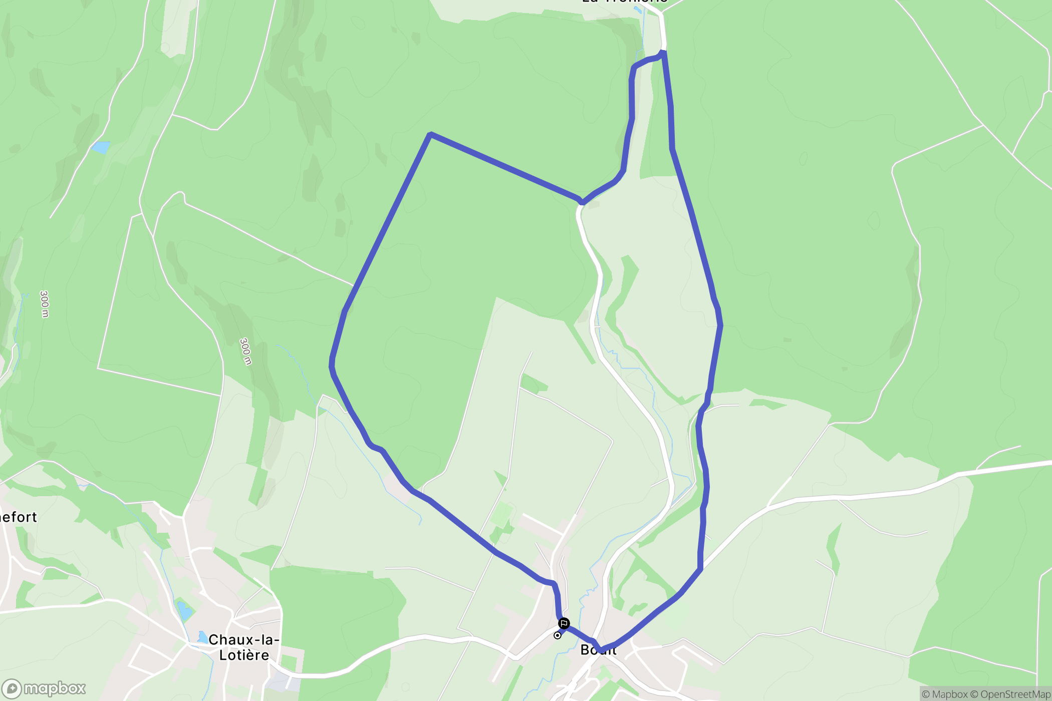 Boult : carte du parcours de randonnée - France