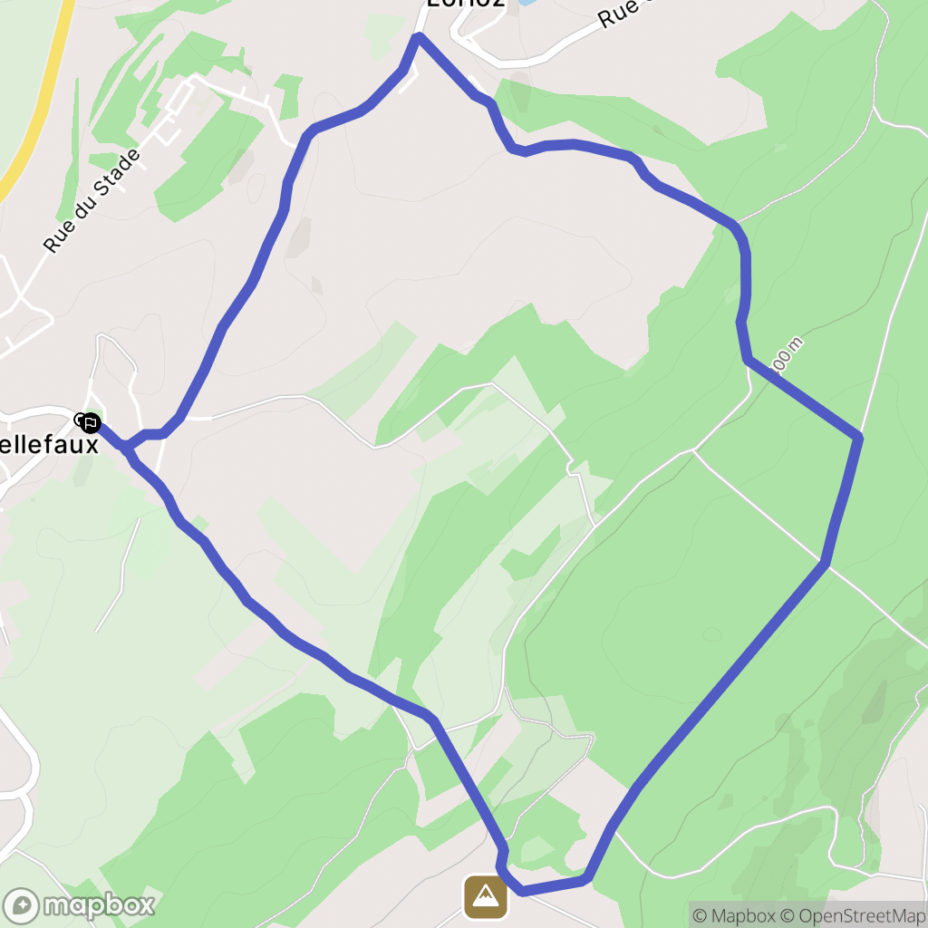 Vellefaux : carte du parcours de randonnée - France