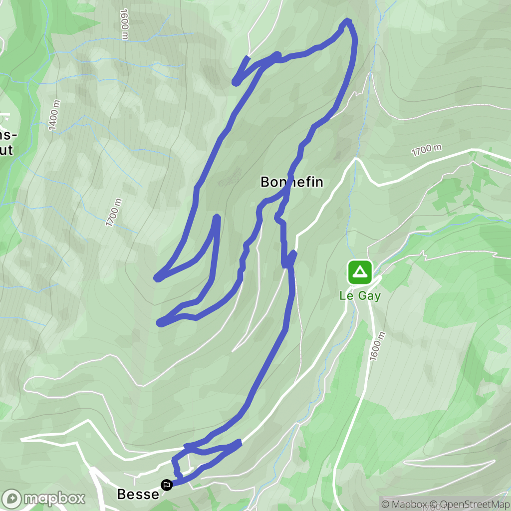 Besse : carte du parcours de randonnée - France