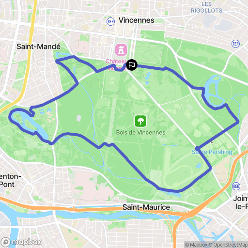 Vincennes : carte du parcours de randonnée - France