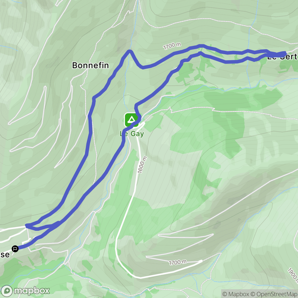 Besse : carte du parcours de randonnée - France