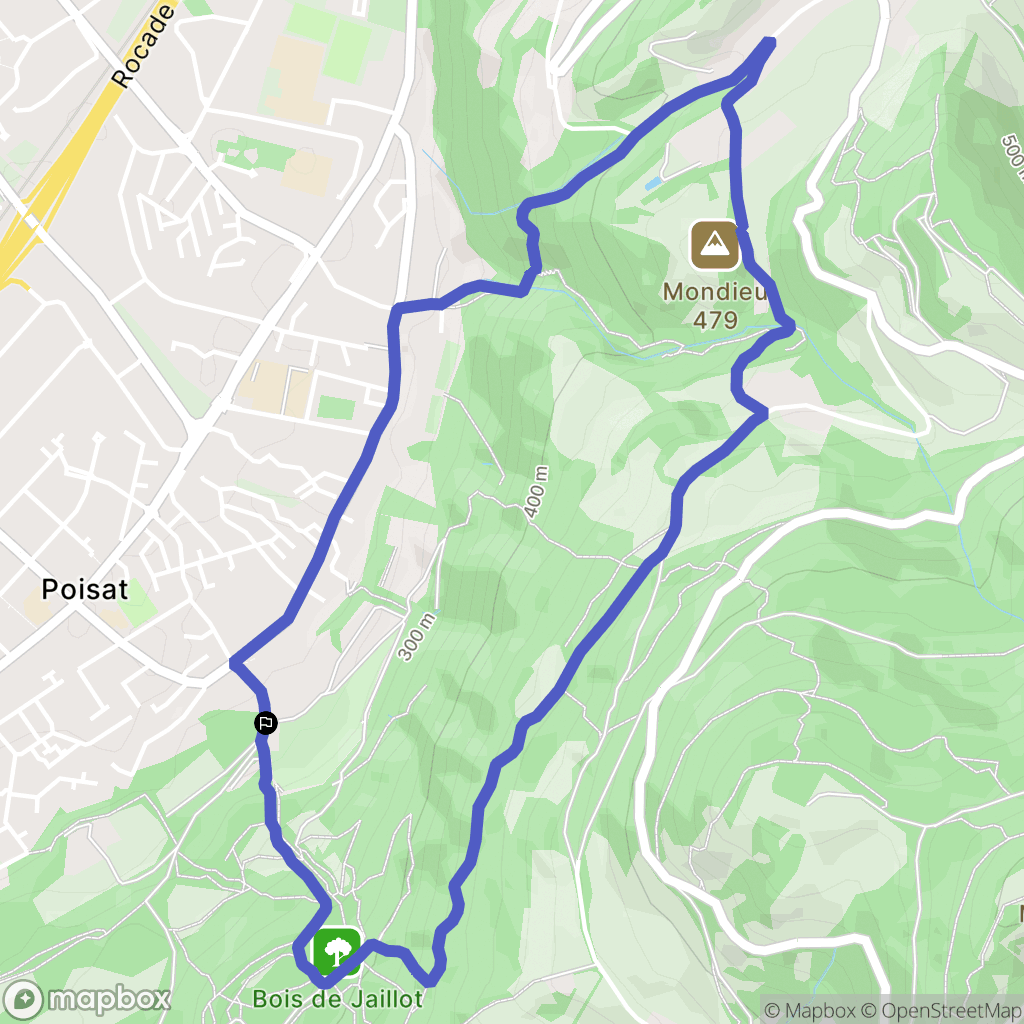 Poisat : carte du parcours de randonnée - France