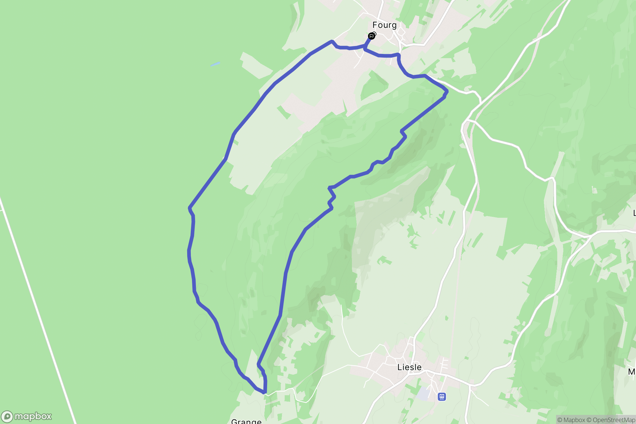 Fourg : carte du parcours de randonnée - France
