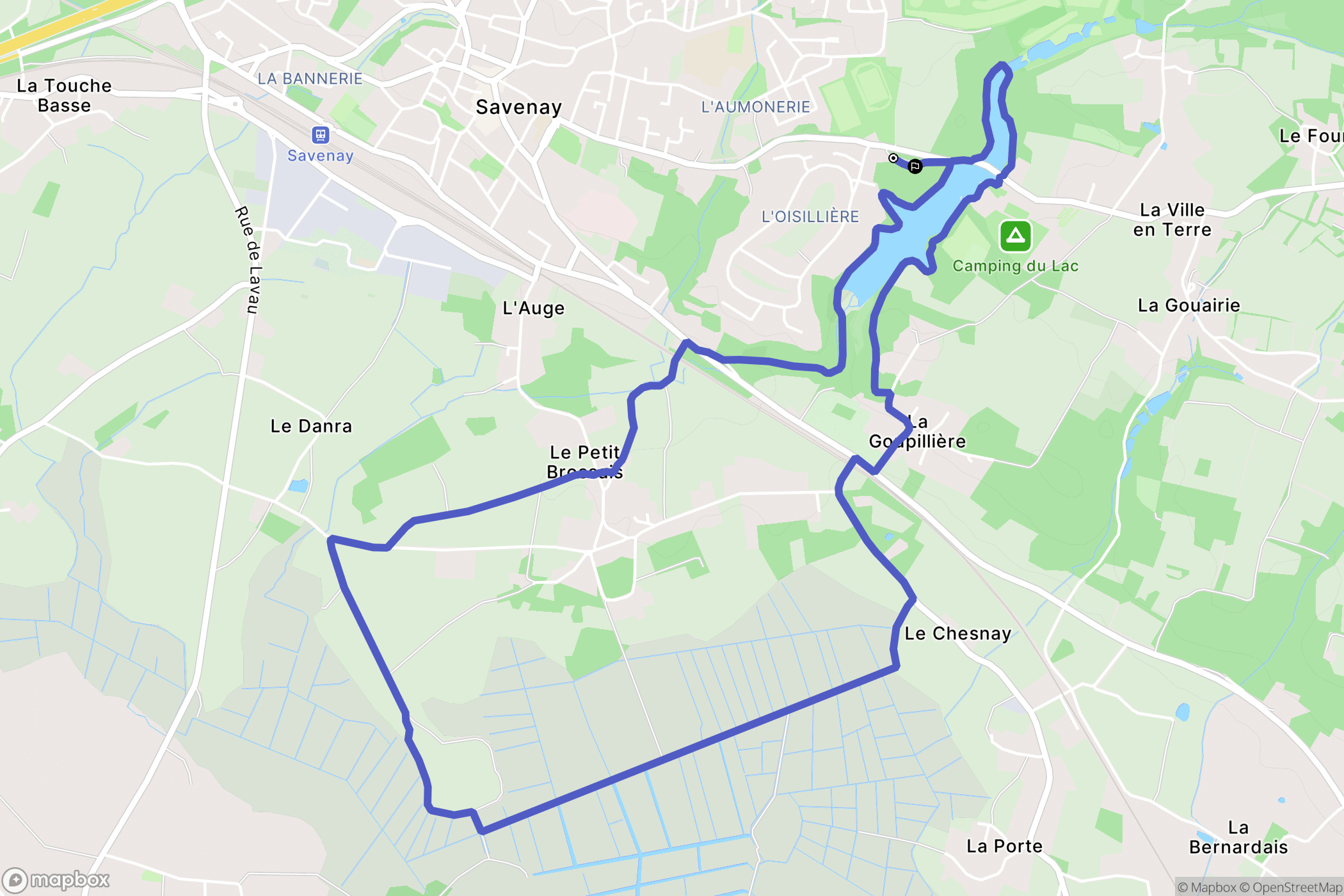 Savenay : carte du parcours de randonnée - France