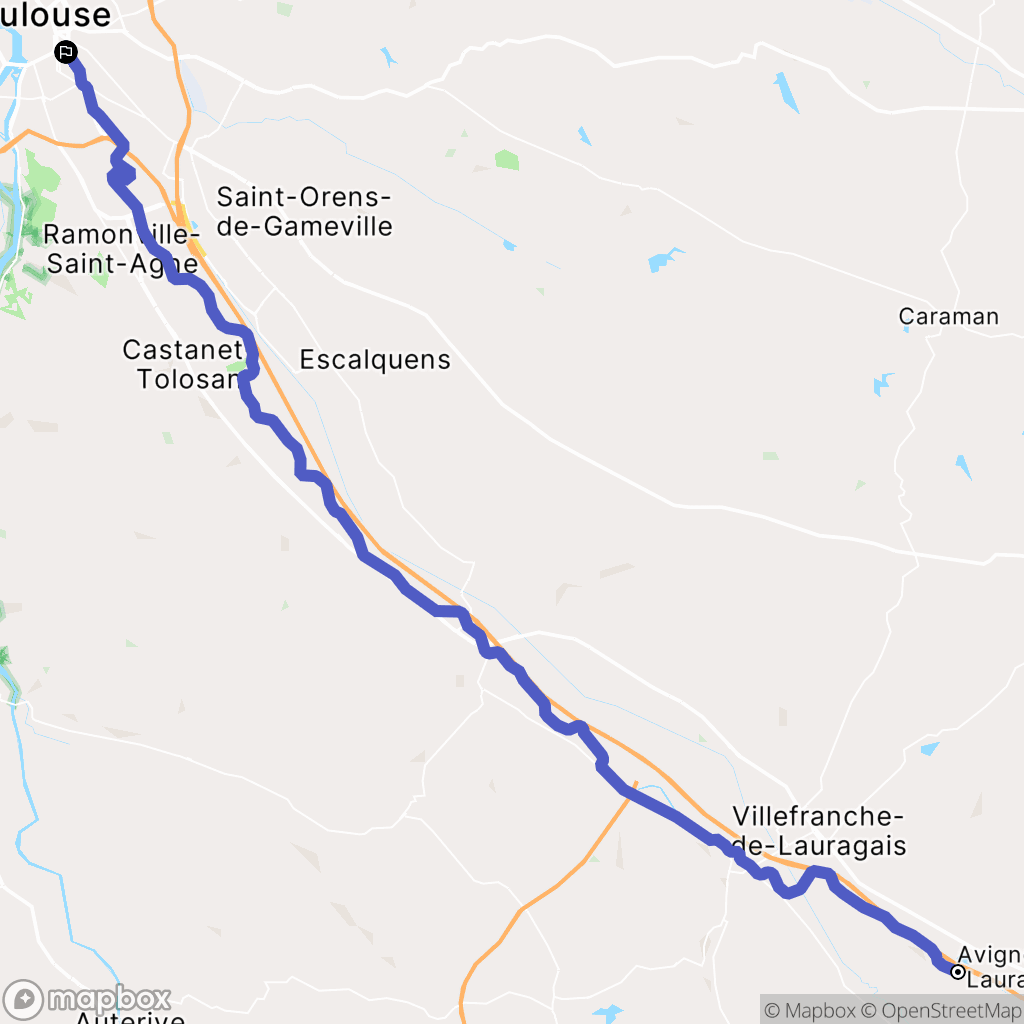 Avignonet-Lauragais : carte du parcours de randonnée - France