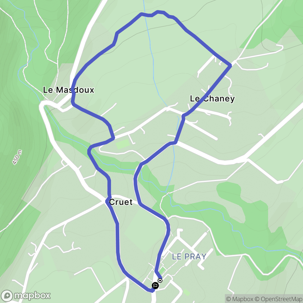 Cruet : carte du parcours de randonnée - France