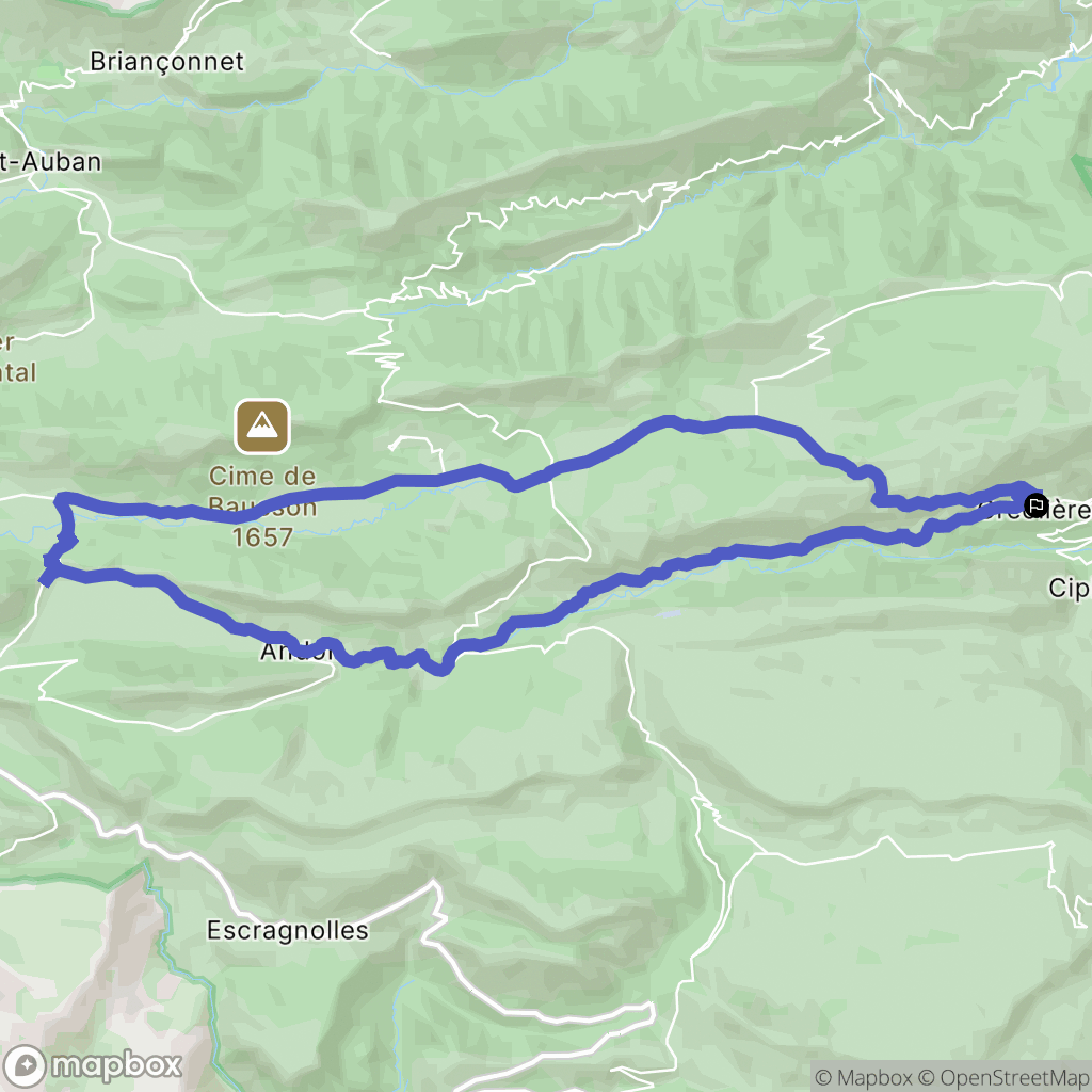 Gréolières : carte du parcours de randonnée - France