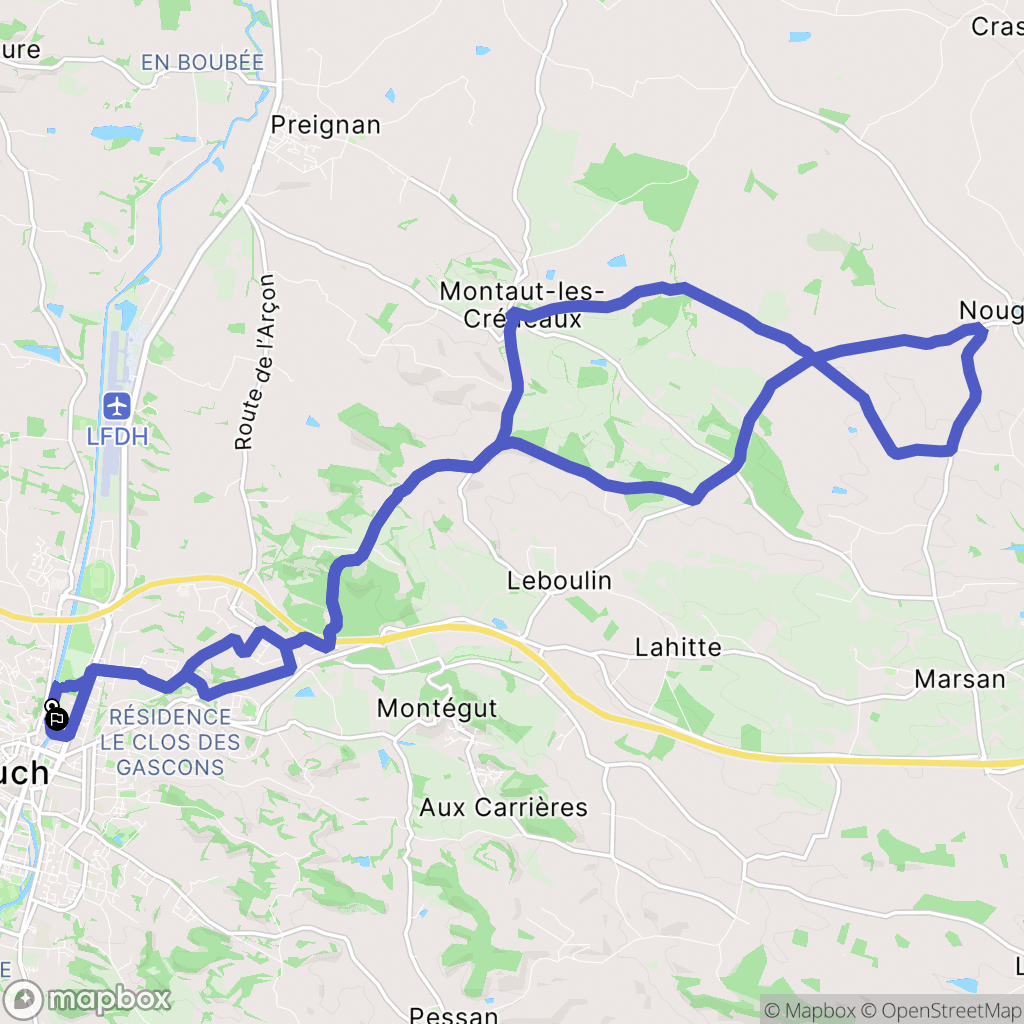 Auch : carte du parcours de randonnée - France
