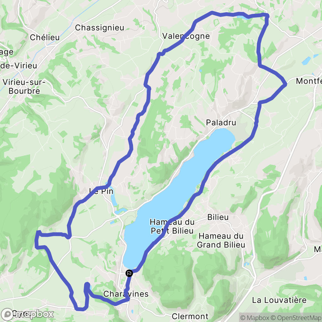Charavines : carte du parcours de randonnée - France