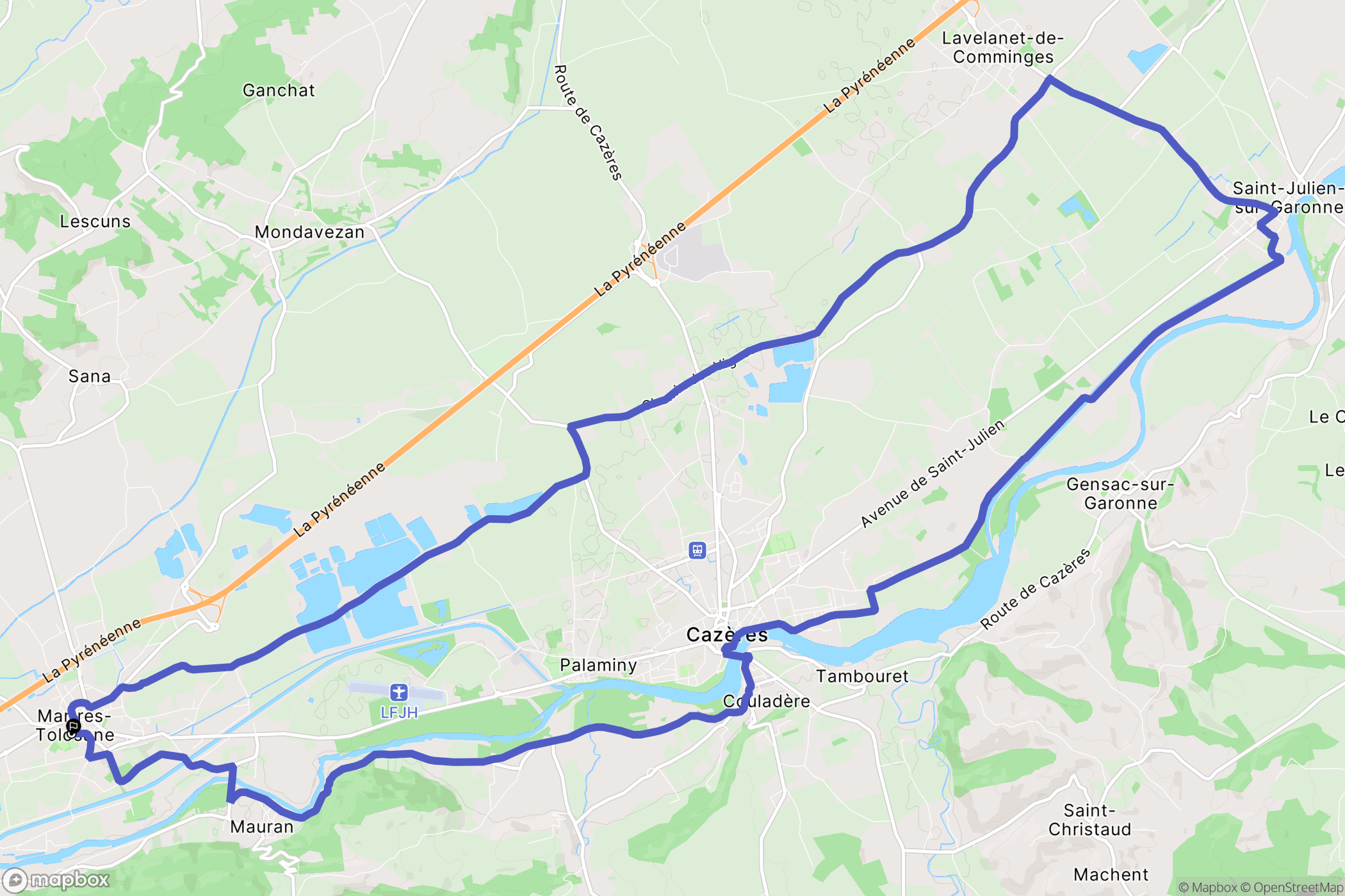 Martres-Tolosane : carte du parcours de randonnée - France