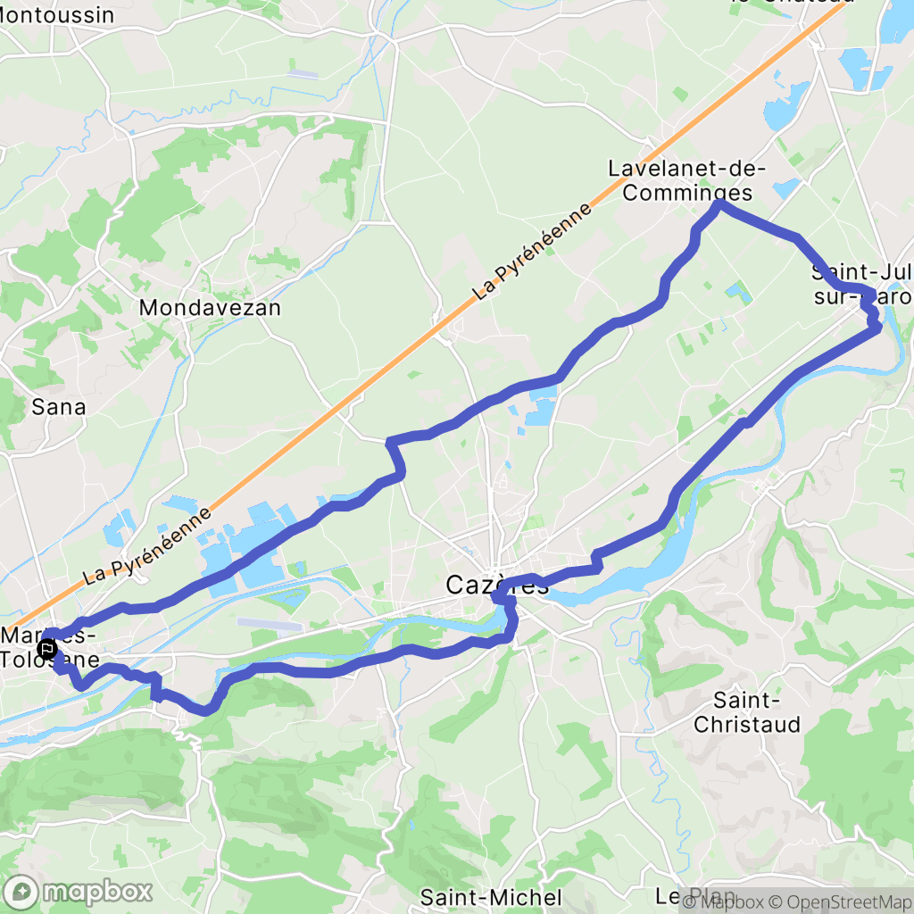 Martres-Tolosane : carte du parcours de randonnée - France