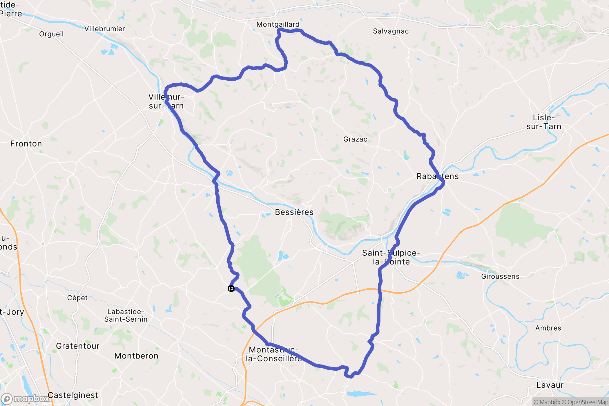 Paulhac : carte du parcours de randonnée - France