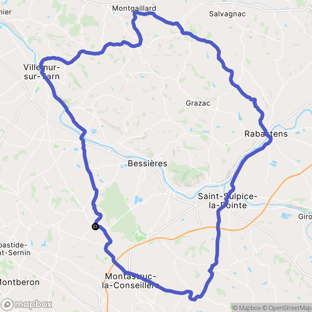 Paulhac : carte du parcours de randonnée - France