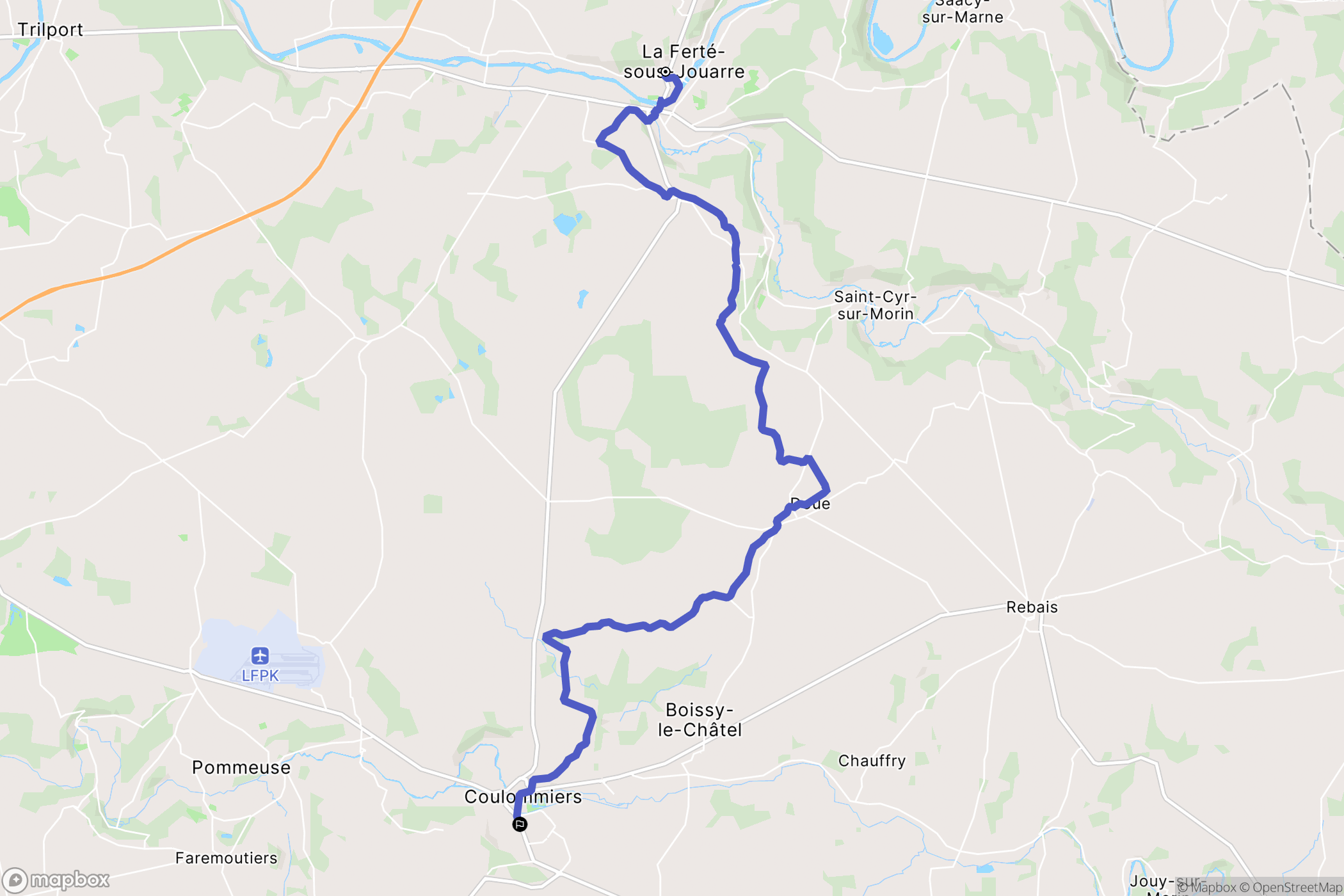 La Ferté-sous-Jouarre : carte du parcours de randonnée - France