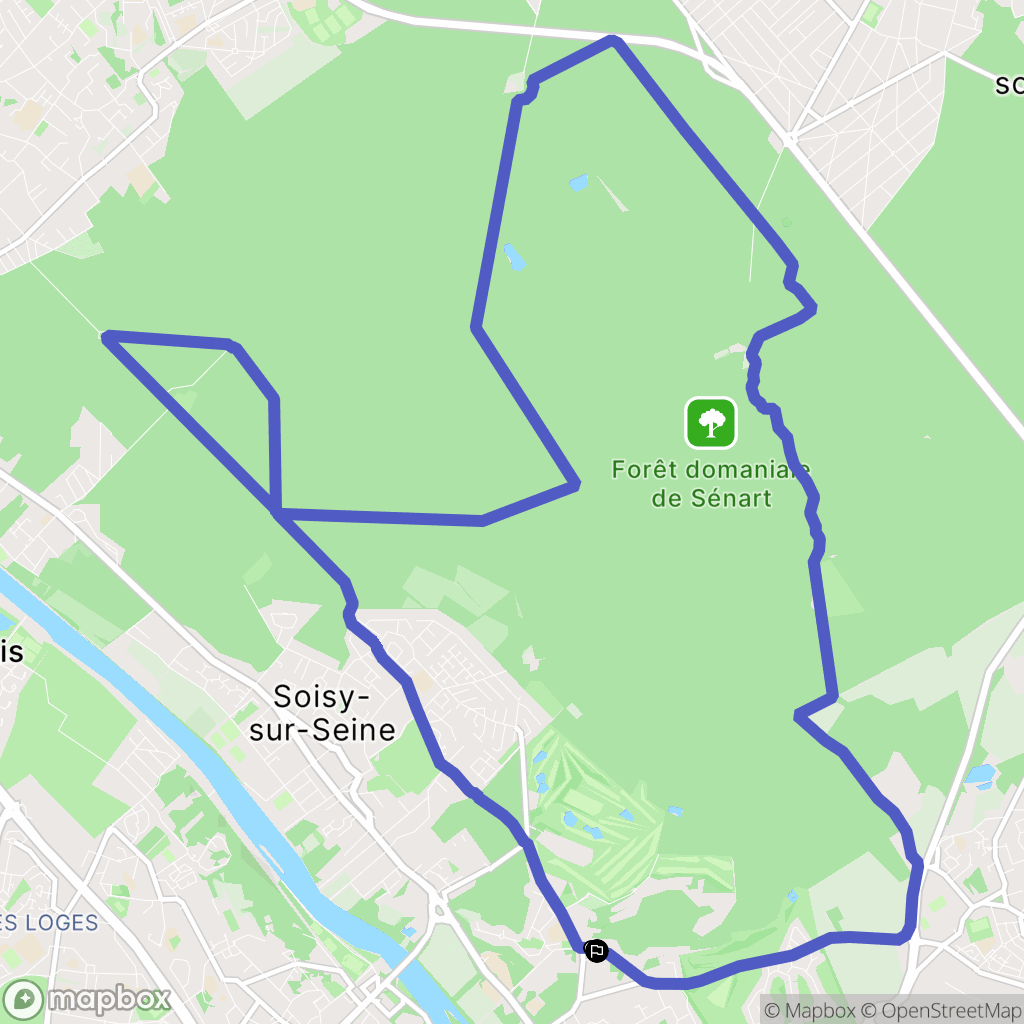 Etiolles : carte du parcours de randonnée - France